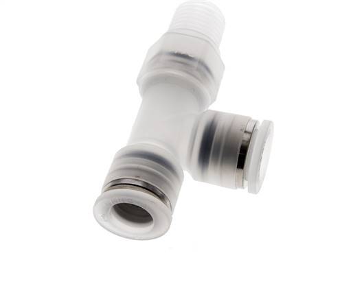 10mm x R1/4'' Right Angle Tee Push-in Fitting with Male Threads PA EPDM FDA Rotatable