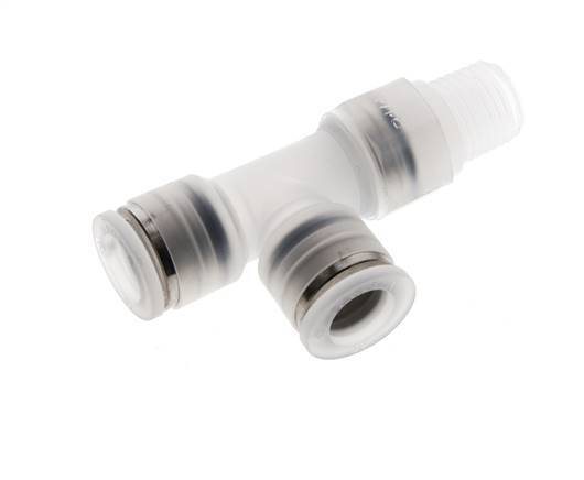 10mm x R1/4'' Right Angle Tee Push-in Fitting with Male Threads PA EPDM FDA Rotatable