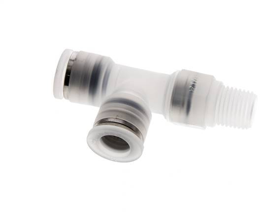 10mm x R1/4'' Right Angle Tee Push-in Fitting with Male Threads PA EPDM FDA Rotatable
