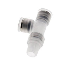 10mm x R1/4'' Right Angle Tee Push-in Fitting with Male Threads PA EPDM FDA Rotatable