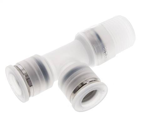 10mm x R3/8'' Right Angle Tee Push-in Fitting with Male Threads PA EPDM FDA Rotatable