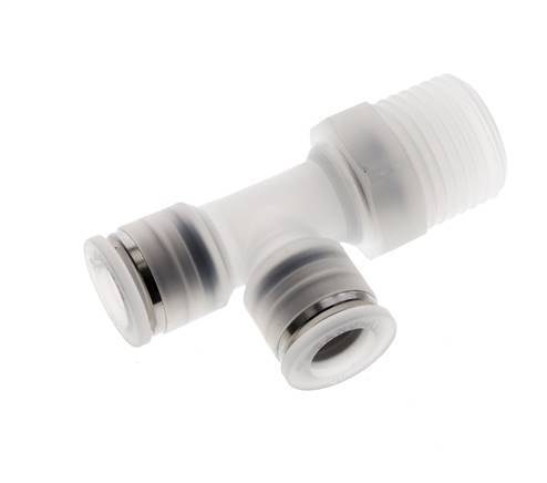 10mm x R1/2'' Right Angle Tee Push-in Fitting with Male Threads PA EPDM FDA Rotatable