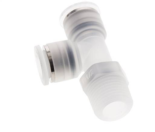 12mm x R1/2'' Right Angle Tee Push-in Fitting with Male Threads PA EPDM FDA Rotatable