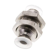 6mm Push-in Fitting Stainless Steel/PA EPDM/PTFE Bulkhead