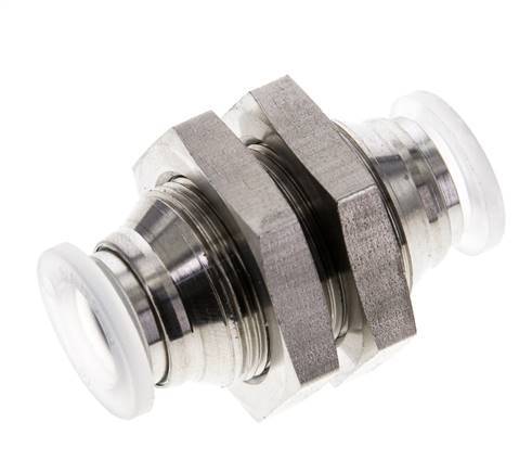 10mm Push-in Fitting Stainless Steel/PA EPDM/PTFE Bulkhead