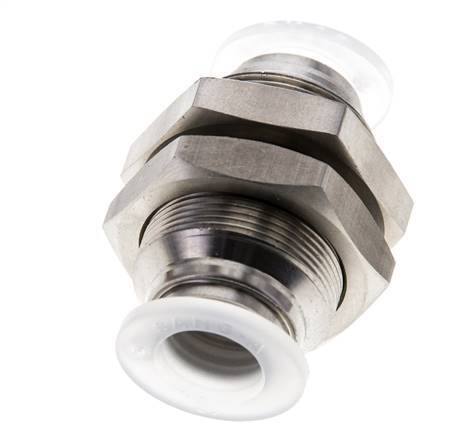 12mm Push-in Fitting Stainless Steel/PA EPDM/PTFE Bulkhead