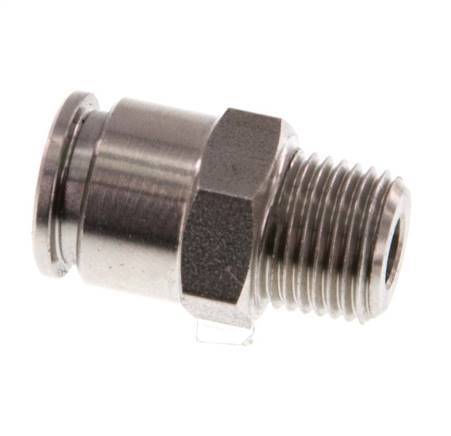 6mm x R1/8'' Push-in Fitting with Male Threads Stainless Steel FKM