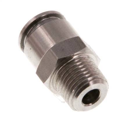 6mm x R1/8'' Push-in Fitting with Male Threads Stainless Steel FKM
