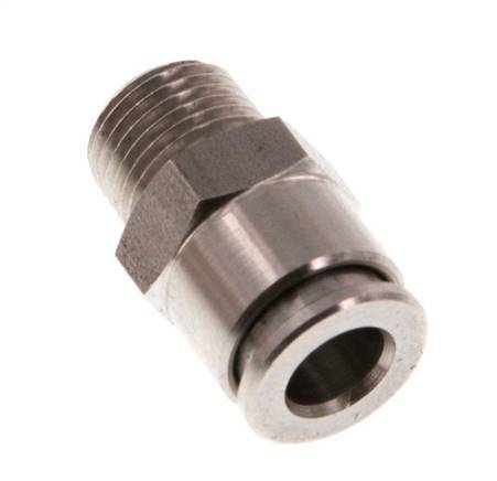 6mm x R1/8'' Push-in Fitting with Male Threads Stainless Steel FKM
