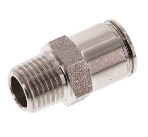 10mm x R1/4'' Push-in Fitting with Male Threads Stainless Steel FKM