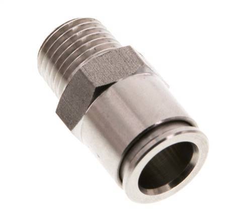 10mm x R1/4'' Push-in Fitting with Male Threads Stainless Steel FKM