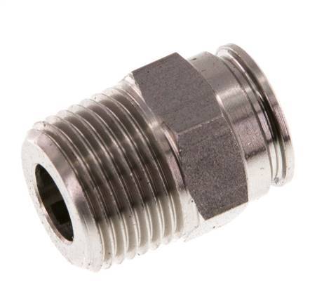 10mm x R3/8'' Push-in Fitting with Male Threads Stainless Steel FKM