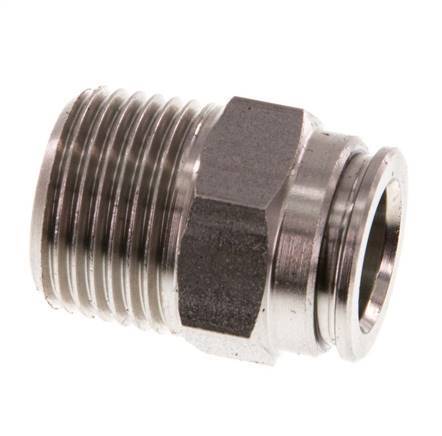 10mm x R3/8'' Push-in Fitting with Male Threads Stainless Steel FKM