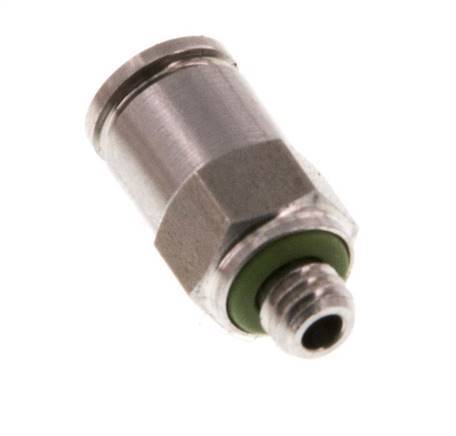 4mm x M 5 Push-in Fitting with Male Threads Stainless Steel FKM