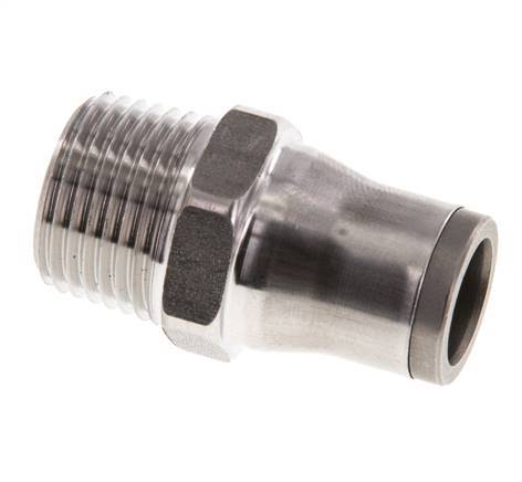 10mm x 3/8'' NPT Push-in Fitting with Male Threads Stainless Steel FKM
