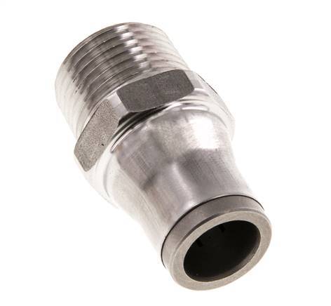 10mm x 3/8'' NPT Push-in Fitting with Male Threads Stainless Steel FKM