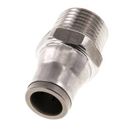 10mm x 3/8'' NPT Push-in Fitting with Male Threads Stainless Steel FKM