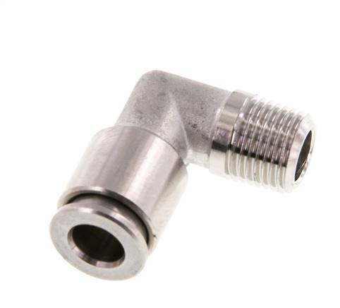 6mm x R1/8'' 90deg Elbow Push-in Fitting with Male Threads Stainless Steel FKM