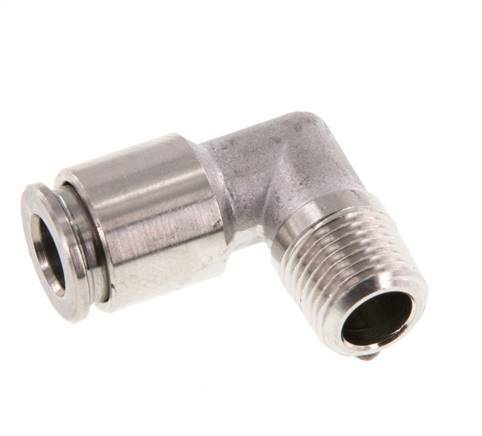 6mm x R1/8'' 90deg Elbow Push-in Fitting with Male Threads Stainless Steel FKM