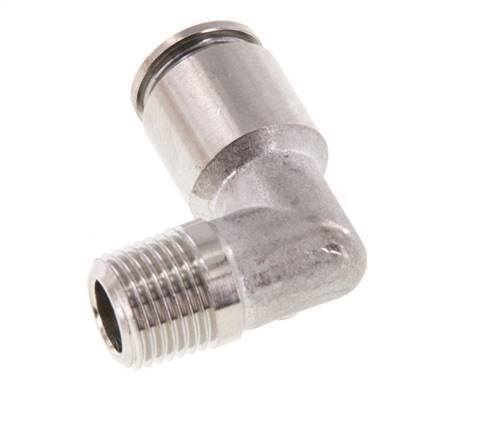 6mm x R1/8'' 90deg Elbow Push-in Fitting with Male Threads Stainless Steel FKM