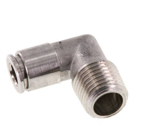 6mm x R1/4'' 90deg Elbow Push-in Fitting with Male Threads Stainless Steel FKM