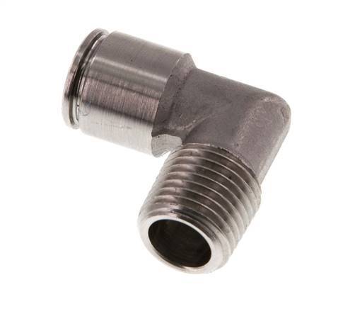 8mm x R1/4'' 90deg Elbow Push-in Fitting with Male Threads Stainless Steel FKM