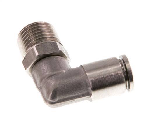 4mm x R1/8'' 90deg Elbow Push-in Fitting with Male Threads Stainless Steel FKM Rotatable