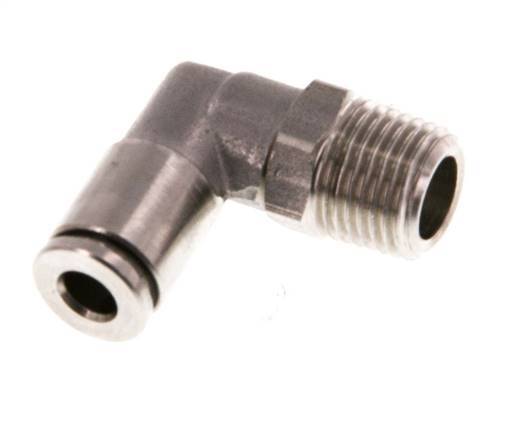 4mm x R1/8'' 90deg Elbow Push-in Fitting with Male Threads Stainless Steel FKM Rotatable