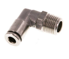 4mm x R1/8'' 90deg Elbow Push-in Fitting with Male Threads Stainless Steel FKM Rotatable