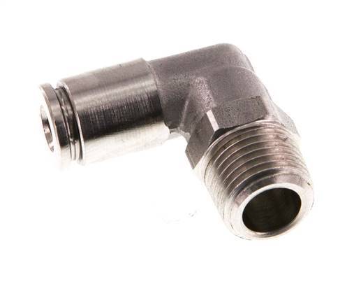 4mm x R1/8'' 90deg Elbow Push-in Fitting with Male Threads Stainless Steel FKM Rotatable
