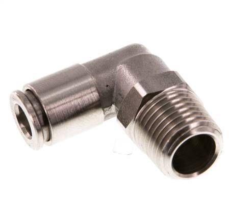 6mm x R1/4'' 90deg Elbow Push-in Fitting with Male Threads Stainless Steel FKM Rotatable