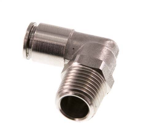 6mm x R1/4'' 90deg Elbow Push-in Fitting with Male Threads Stainless Steel FKM Rotatable
