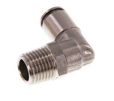 6mm x R1/4'' 90deg Elbow Push-in Fitting with Male Threads Stainless Steel FKM Rotatable