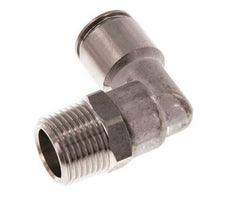 10mm x R3/8'' 90deg Elbow Push-in Fitting with Male Threads Stainless Steel FKM Rotatable