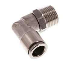 10mm x R3/8'' 90deg Elbow Push-in Fitting with Male Threads Stainless Steel FKM Rotatable