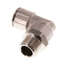 12mm x R3/8'' 90deg Elbow Push-in Fitting with Male Threads Stainless Steel FKM Rotatable