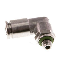 4mm x M 5 90deg Elbow Push-in Fitting with Male Threads Stainless Steel FKM Rotatable