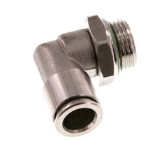 10mm x G3/8'' 90deg Elbow Push-in Fitting with Male Threads Stainless Steel FKM Rotatable