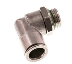12mm x G3/8'' 90deg Elbow Push-in Fitting with Male Threads Stainless Steel FKM Rotatable