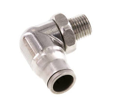 12mm x 1/4'' NPT 90deg Elbow Push-in Fitting with Male Threads Stainless Steel FKM Rotatable