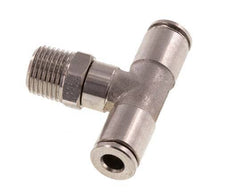 4mm x R1/8'' Inline Tee Push-in Fitting with Male Threads Stainless Steel FKM Rotatable