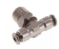 4mm x R1/4'' Inline Tee Push-in Fitting with Male Threads Stainless Steel FKM Rotatable