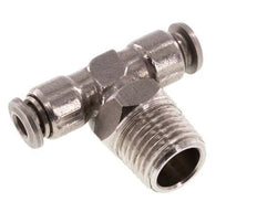 4mm x R1/4'' Inline Tee Push-in Fitting with Male Threads Stainless Steel FKM Rotatable