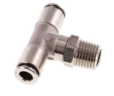6mm x R1/4'' Inline Tee Push-in Fitting with Male Threads Stainless Steel FKM Rotatable