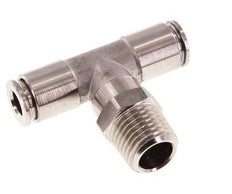 6mm x R1/4'' Inline Tee Push-in Fitting with Male Threads Stainless Steel FKM Rotatable