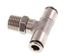 6mm x R1/4'' Inline Tee Push-in Fitting with Male Threads Stainless Steel FKM Rotatable