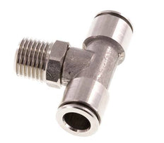 8mm x R1/4'' Inline Tee Push-in Fitting with Male Threads Stainless Steel FKM Rotatable