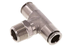 10mm x R3/8'' Inline Tee Push-in Fitting with Male Threads Stainless Steel FKM Rotatable