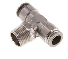 12mm x R1/2'' Inline Tee Push-in Fitting with Male Threads Stainless Steel FKM Rotatable