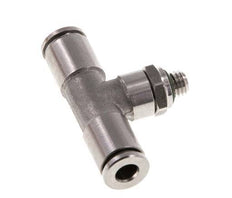 4mm x M 5 Inline Tee Push-in Fitting with Male Threads Stainless Steel FKM Rotatable